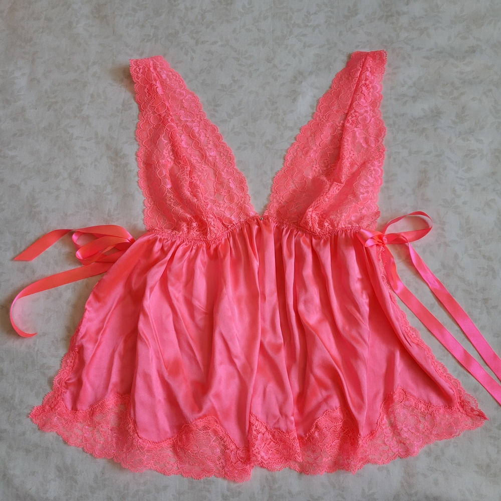 Victoria's Secret Vibrant Pink Lace Chemise